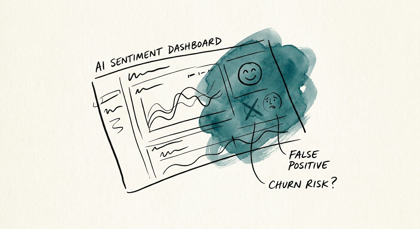 Customer success team reviewing AI-classified customer feedback with human escalation.