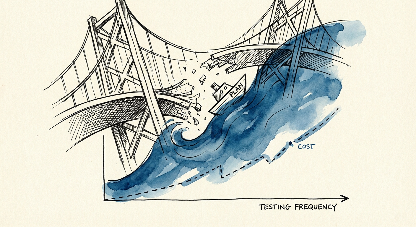 Graph showing cost of data breach vs frequency of incident response testing