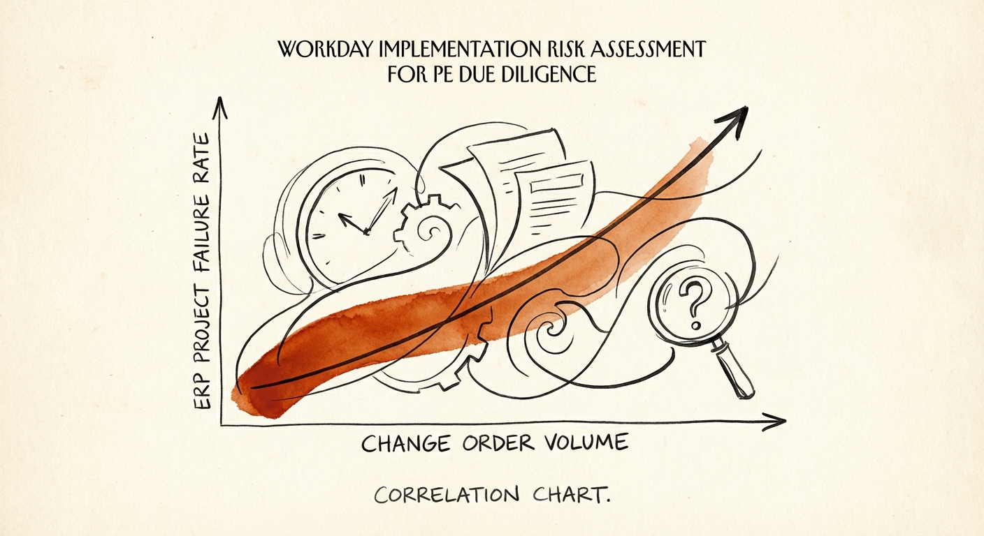 Chart showing the correlation between Change Order volume and ERP project failure rates.