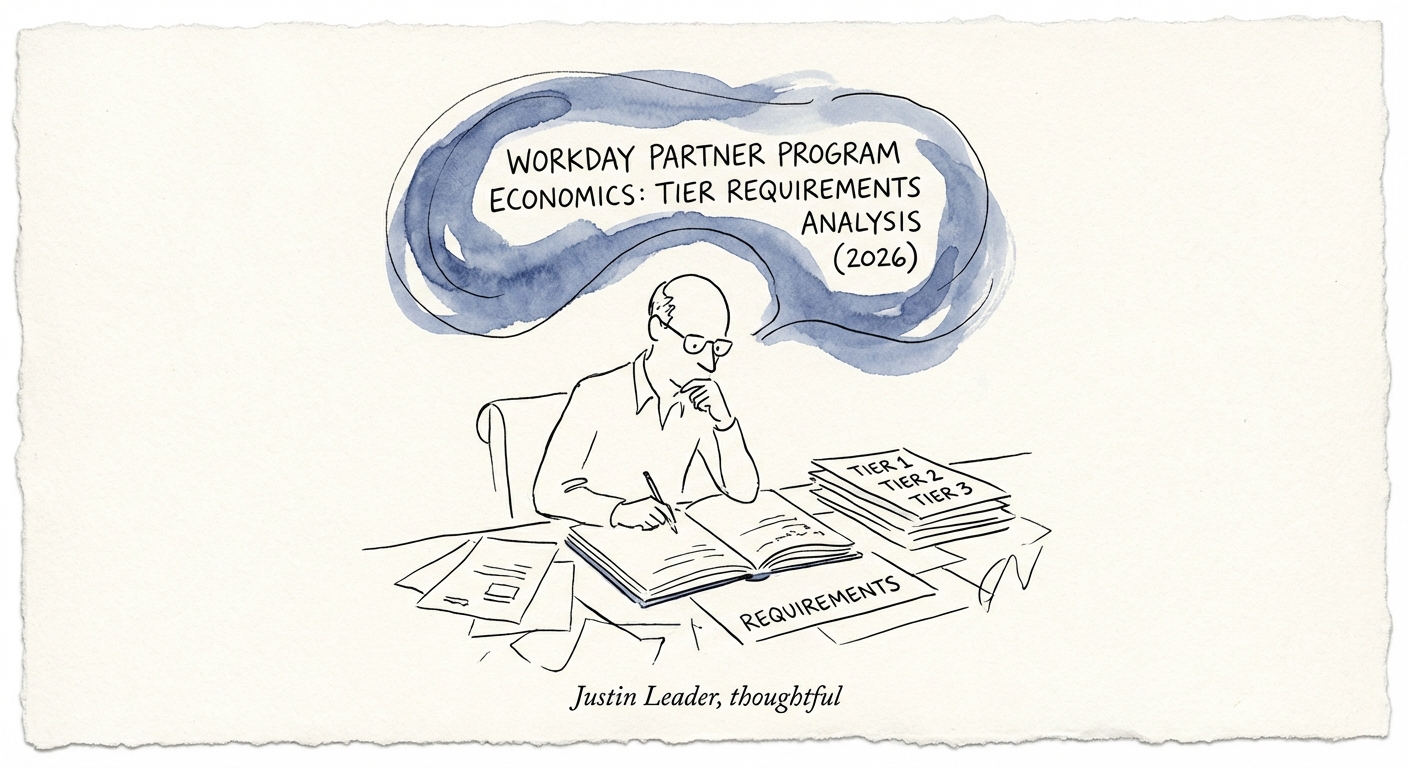 Justin Leader analyzing Workday partner ecosystem economics and tier requirements for 2026.