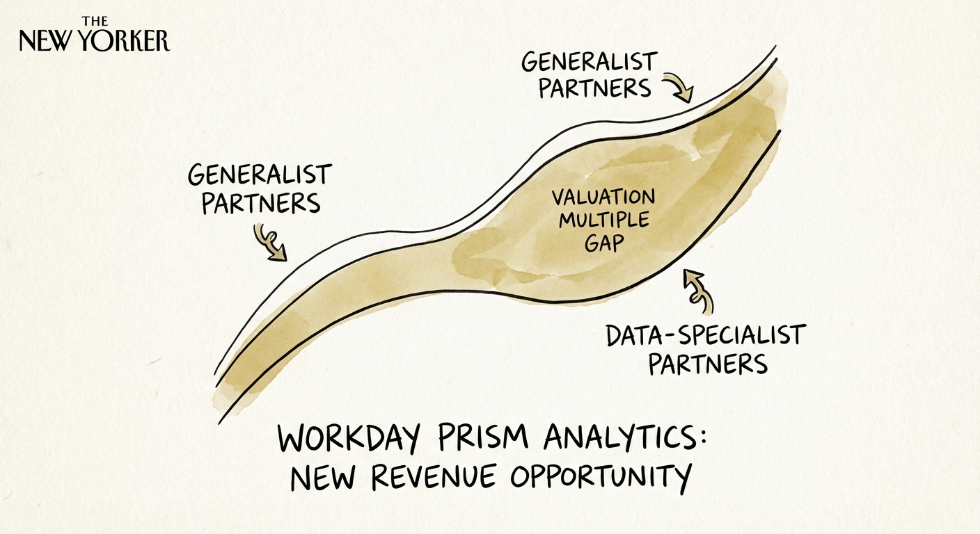 Chart showing valuation multiple gap between generalist Workday partners and data-specialist partners
