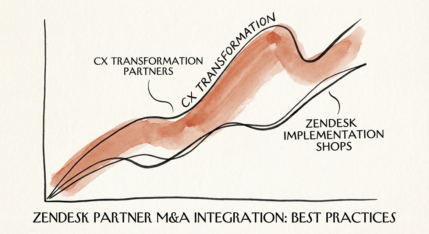 Graph comparing EBITDA multiples of Zendesk Implementation Shops vs CX Transformation Partners