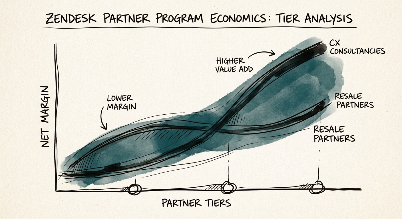 Graph showing the net margin comparison between Zendesk Resale Partners and CX Consultancies.