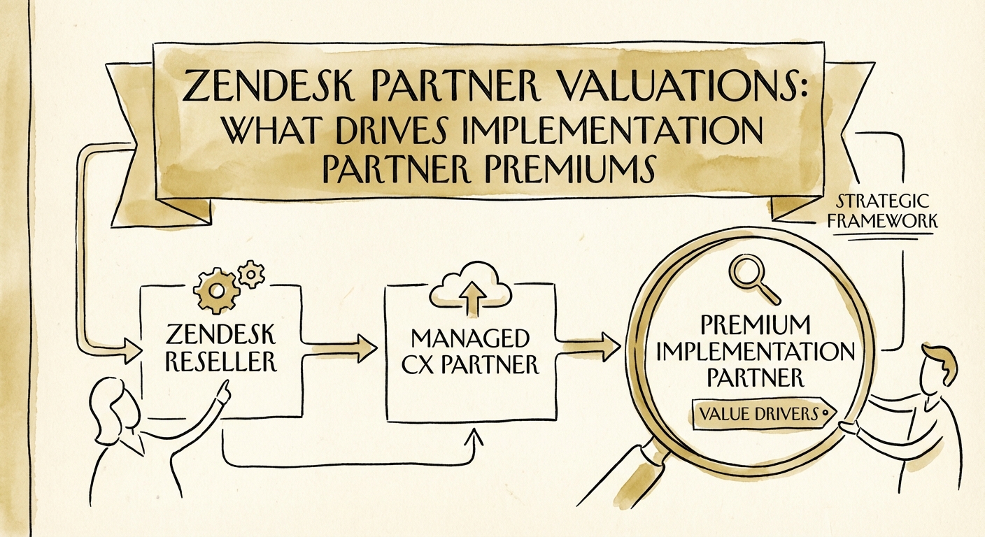 Strategic framework showing the progression from Zendesk Reseller to Managed CX Partner.