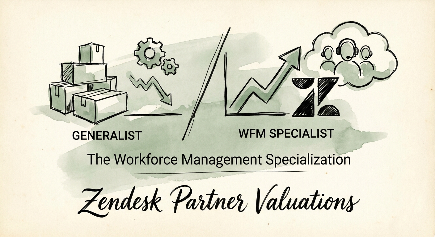 Zendesk Partner Valuation Multiple Comparison: Generalist vs WFM Specialist